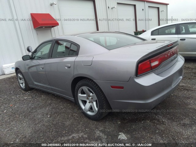 2C3CDXAT4EH190900 - 2014 DODGE CHARGER POLICE SILVER photo 3