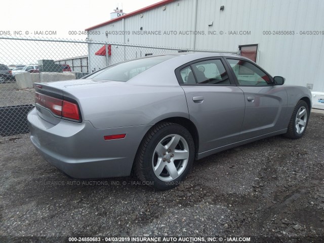 2C3CDXAT4EH190900 - 2014 DODGE CHARGER POLICE SILVER photo 4