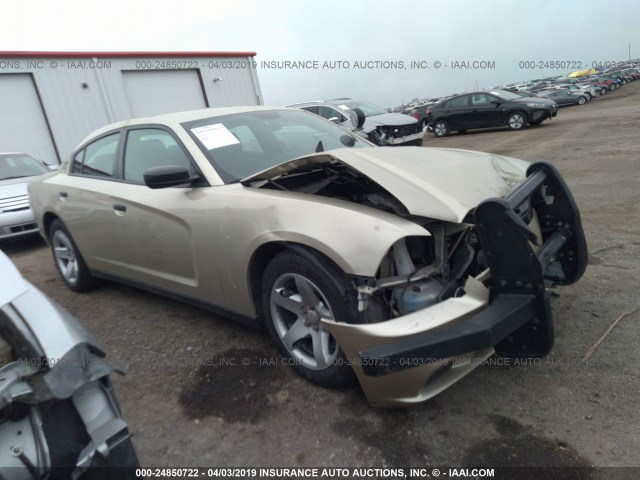 2C3CDXAT7EH307921 - 2014 DODGE CHARGER POLICE GOLD photo 1