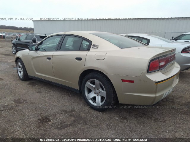 2C3CDXAT7EH307921 - 2014 DODGE CHARGER POLICE GOLD photo 3