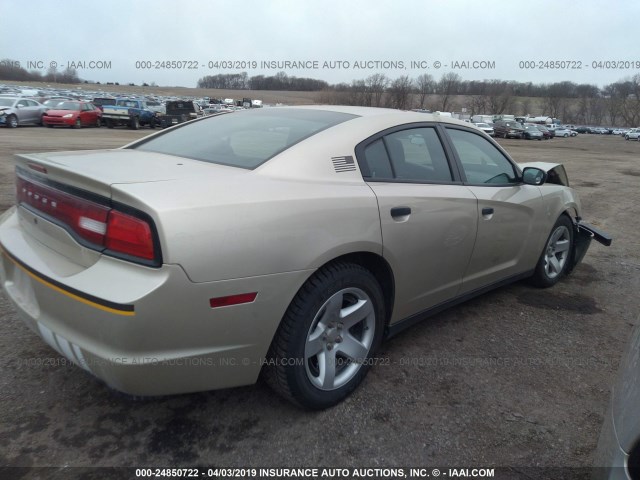 2C3CDXAT7EH307921 - 2014 DODGE CHARGER POLICE GOLD photo 4