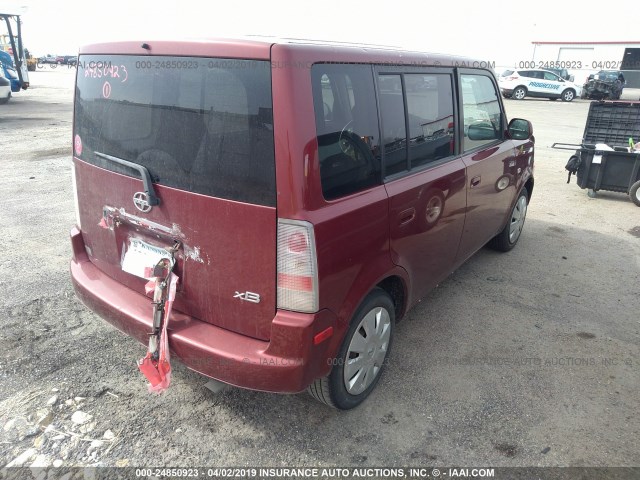 JTLKT324064092475 - 2006 TOYOTA SCION XB MAROON photo 4