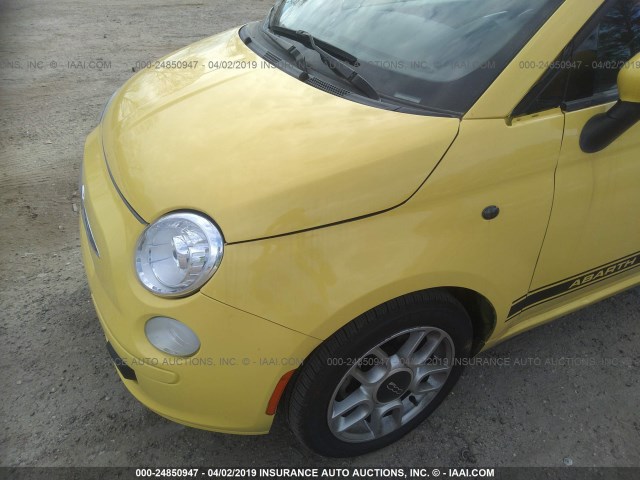 3C3CFFDRXDT652175 - 2013 FIAT 500 YELLOW photo 6