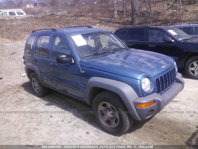 1J4GL48K13W715996 - 2003 JEEP LIBERTY SPORT/FREEDOM BLUE photo 1