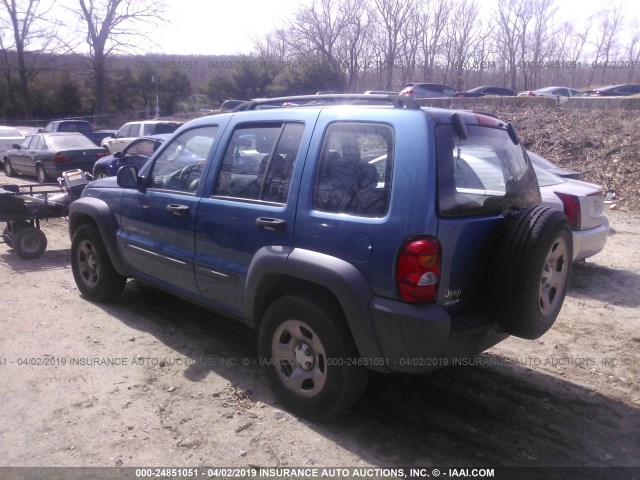 1J4GL48K13W715996 - 2003 JEEP LIBERTY SPORT/FREEDOM BLUE photo 3