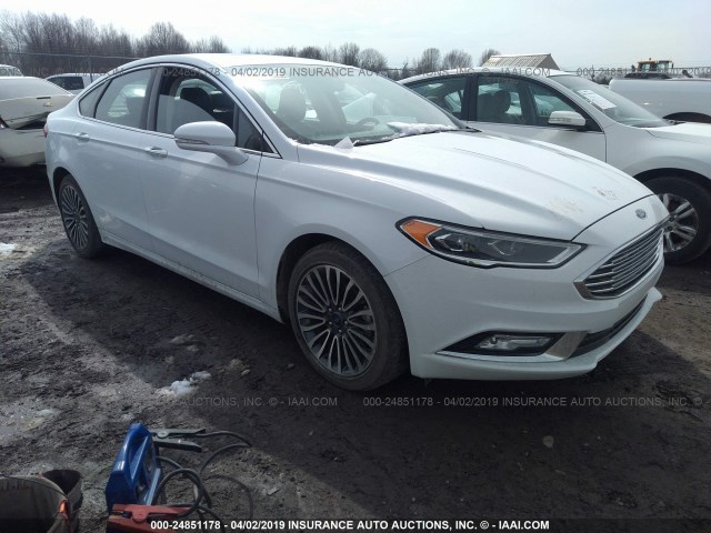 3FA6P0D9XJR169142 - 2018 FORD FUSION TITANIUM/PLATINUM WHITE photo 1