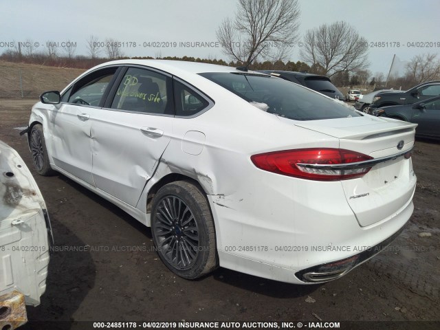 3FA6P0D9XJR169142 - 2018 FORD FUSION TITANIUM/PLATINUM WHITE photo 3