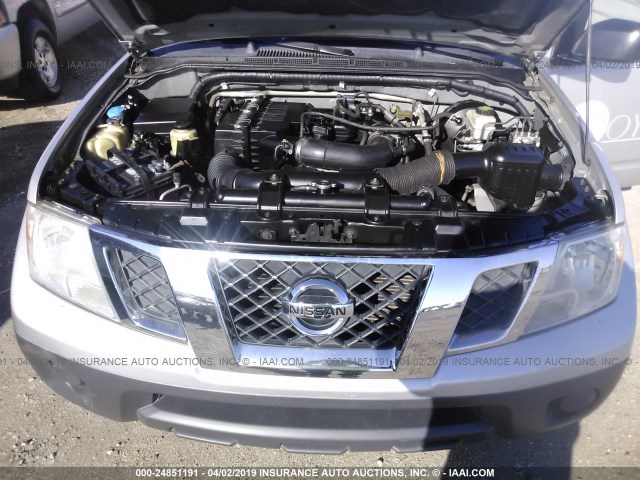 1N6BD0CTXDN744357 - 2013 NISSAN FRONTIER S/SV SILVER photo 10