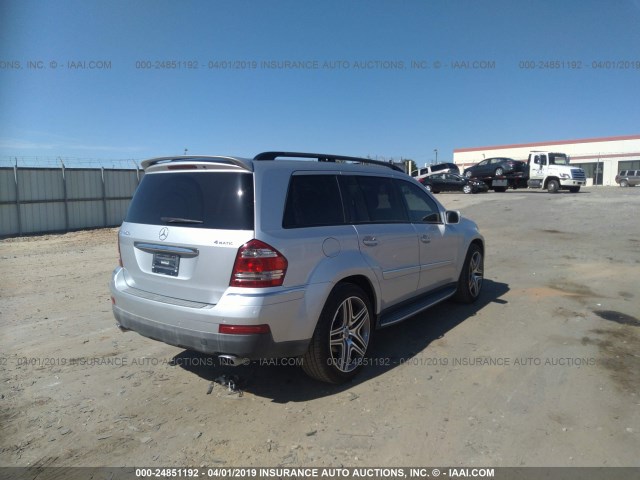 4JGBF71E47A280385 - 2007 MERCEDES-BENZ GL 450 4MATIC SILVER photo 4