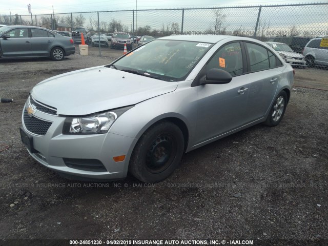 1G1PA5SH7D7101263 - 2013 CHEVROLET CRUZE LS SILVER photo 2