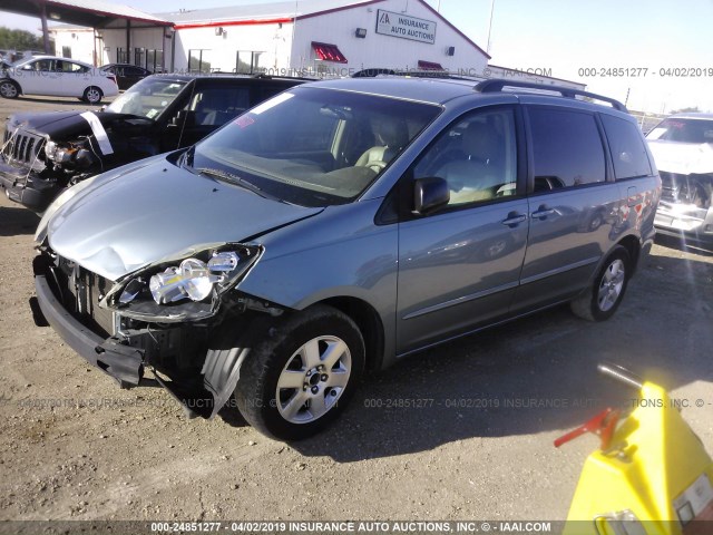 5TDZK23C69S267978 - 2009 TOYOTA SIENNA CE/LE Light Blue photo 2