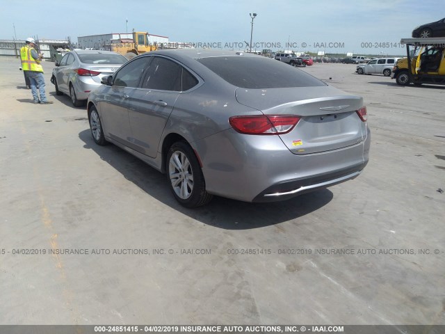1C3CCCAB7FN666620 - 2015 CHRYSLER 200 LIMITED SILVER photo 3