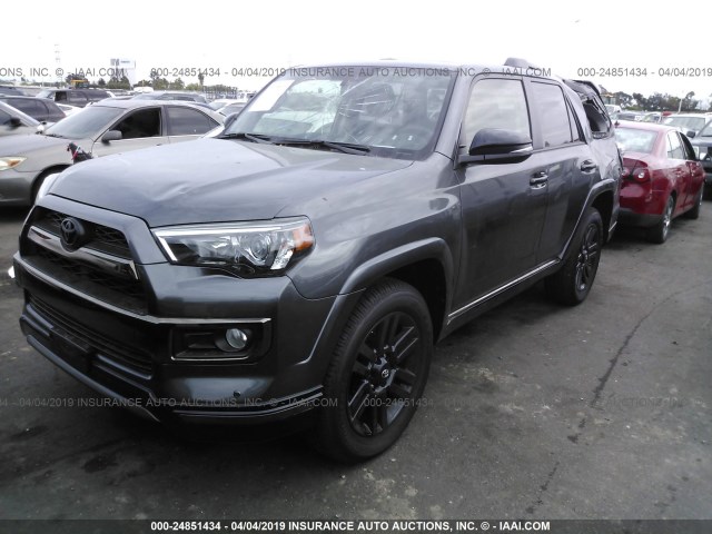 JTEBU5JR6K5653781 - 2019 TOYOTA 4RUNNER SR5/LIMITED/LIMITED NIGHT GRAY photo 2