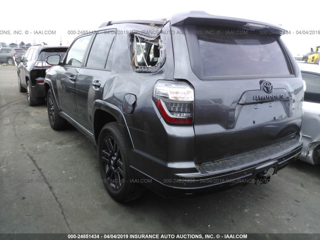 JTEBU5JR6K5653781 - 2019 TOYOTA 4RUNNER SR5/LIMITED/LIMITED NIGHT GRAY photo 3