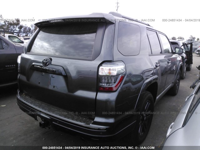 JTEBU5JR6K5653781 - 2019 TOYOTA 4RUNNER SR5/LIMITED/LIMITED NIGHT GRAY photo 4