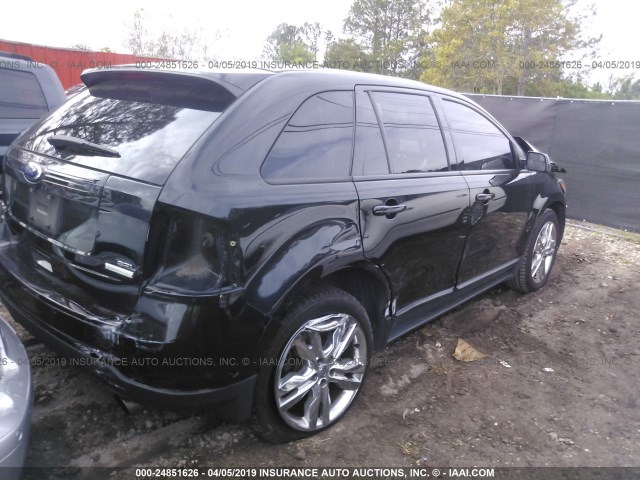 2FMDK3J9XCBA67228 - 2012 FORD EDGE SEL BLACK photo 4