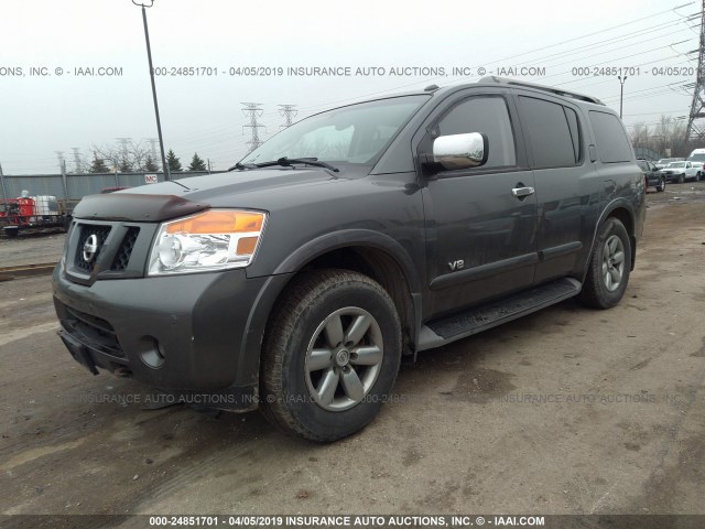 5N1BA08C98N614916 - 2008 NISSAN ARMADA SE/LE GRAY photo 2