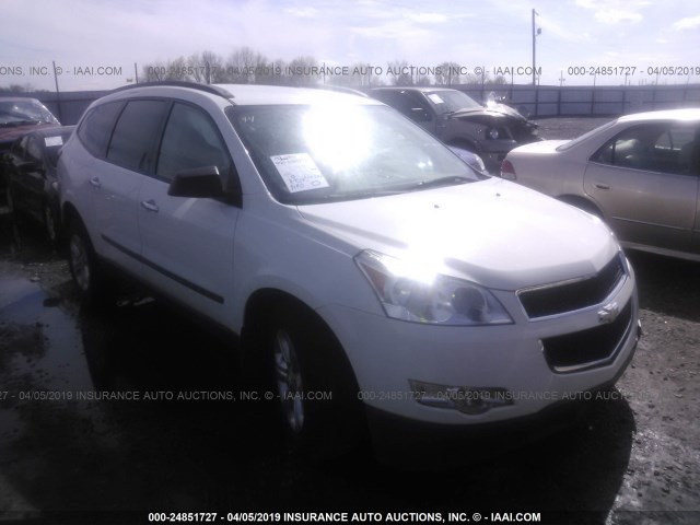 1GNKRFED0CJ323242 - 2012 CHEVROLET TRAVERSE LS WHITE photo 1