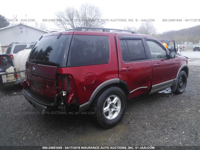 1FMZU73EX2ZA25350 - 2002 FORD EXPLORER XLT RED photo 4