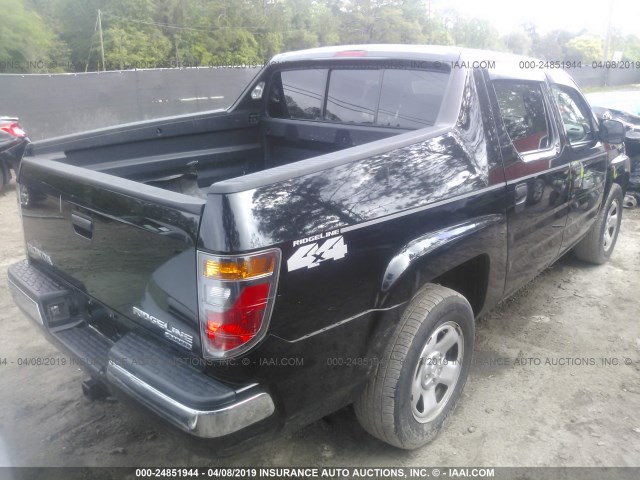 2HJYK16288H504651 - 2008 HONDA RIDGELINE RT BLACK photo 4