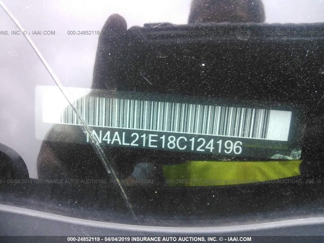 1N4AL21E18C124196 - 2008 NISSAN ALTIMA 2.5/2.5S BLACK photo 9