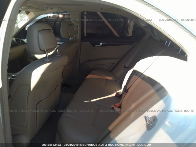 WDDGF4HB4DA779760 - 2013 MERCEDES-BENZ C 250 WHITE photo 8