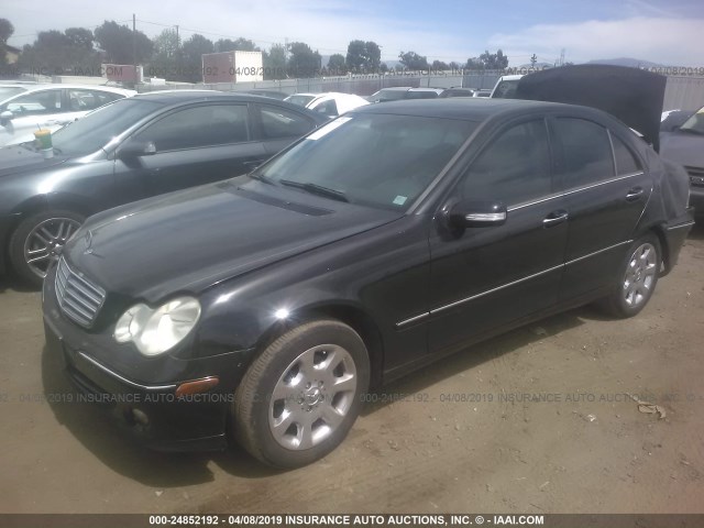 WDBRF64J75F592284 - 2005 MERCEDES-BENZ C 320 BLACK photo 2