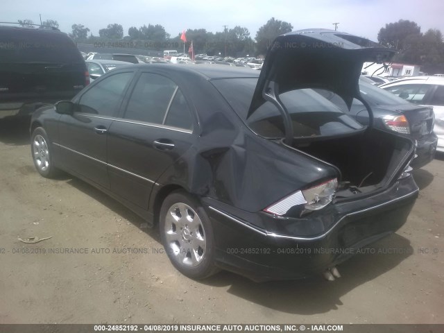 WDBRF64J75F592284 - 2005 MERCEDES-BENZ C 320 BLACK photo 3