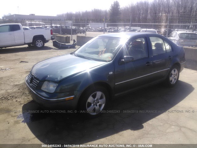 3VWSA69M04M079393 - 2004 VOLKSWAGEN JETTA GLS GREEN photo 2