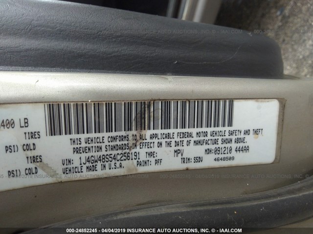 1J4GW48S54C256191 - 2004 JEEP GRAND CHEROKEE LAREDO/COLUMBIA/FREEDOM 香槟色 照片 9