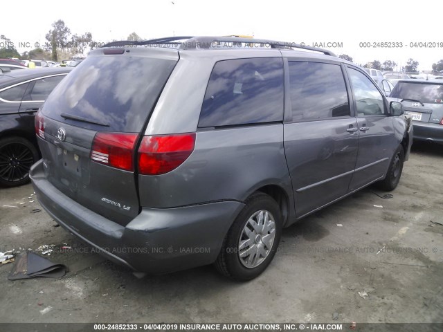 5TDZA23C74S165052 - 2004 TOYOTA SIENNA CE/LE GRAY photo 4