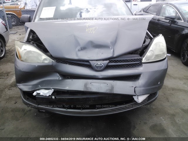 5TDZA23C74S165052 - 2004 TOYOTA SIENNA CE/LE GRAY photo 6