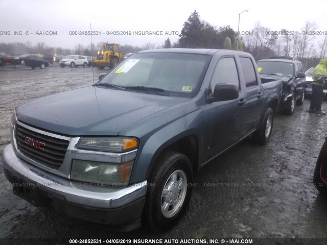 1GTCS13E178196613 - 2007 GMC CANYON GREEN photo 2