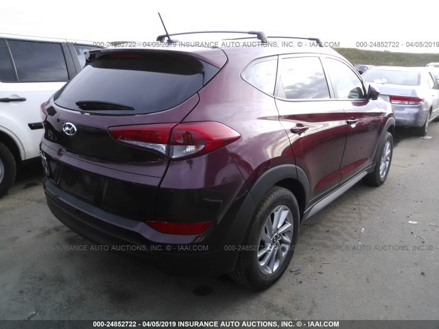 KM8J33A48HU461445 - 2017 HYUNDAI TUCSON LIMITED/SPORT AND ECO/SE MAROON photo 4