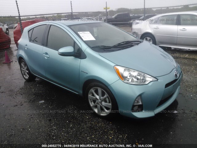 JTDKDTB38C1000252 - 2012 TOYOTA PRIUS C BLUE photo 1