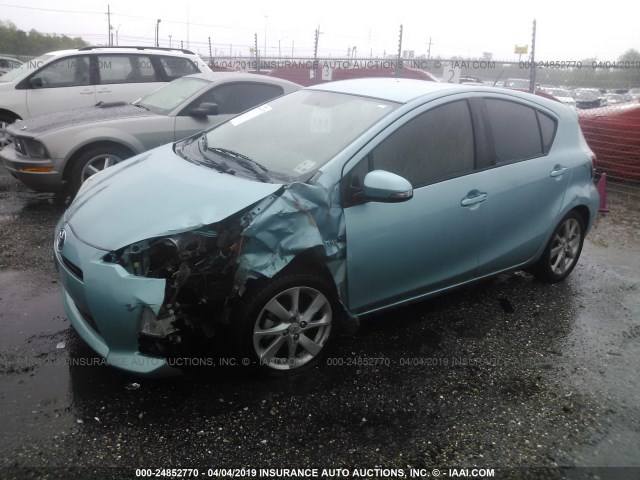 JTDKDTB38C1000252 - 2012 TOYOTA PRIUS C BLUE photo 2