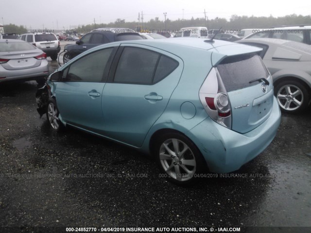 JTDKDTB38C1000252 - 2012 TOYOTA PRIUS C BLUE photo 3