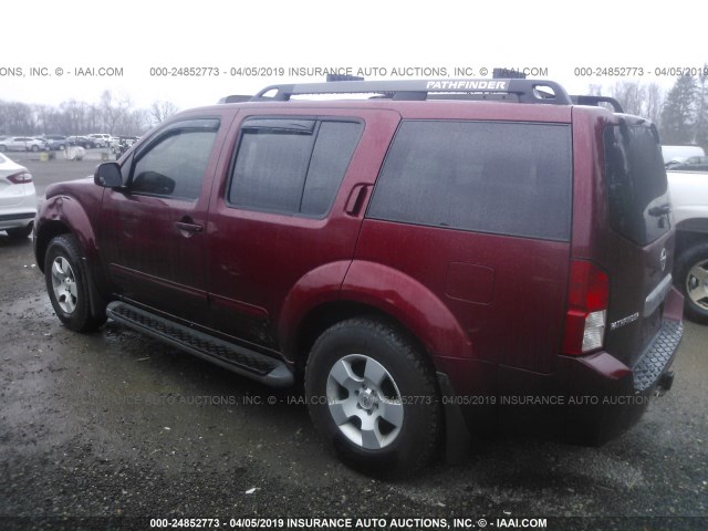 5N1AR18W76C678319 - 2006 NISSAN PATHFINDER LE/SE/XE MAROON photo 3