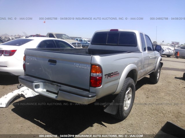 5TESN92N31Z731854 - 2001 TOYOTA TACOMA XTRACAB PRERUNNER SILVER photo 4