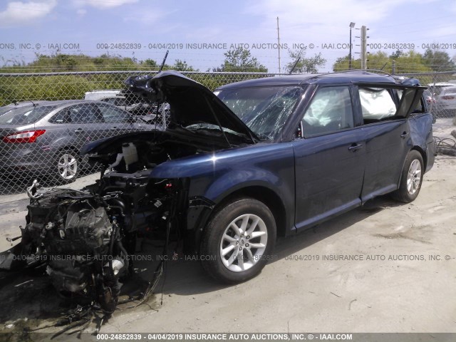 2FMGK5B86HBA00017 - 2017 FORD FLEX SE BLUE photo 2