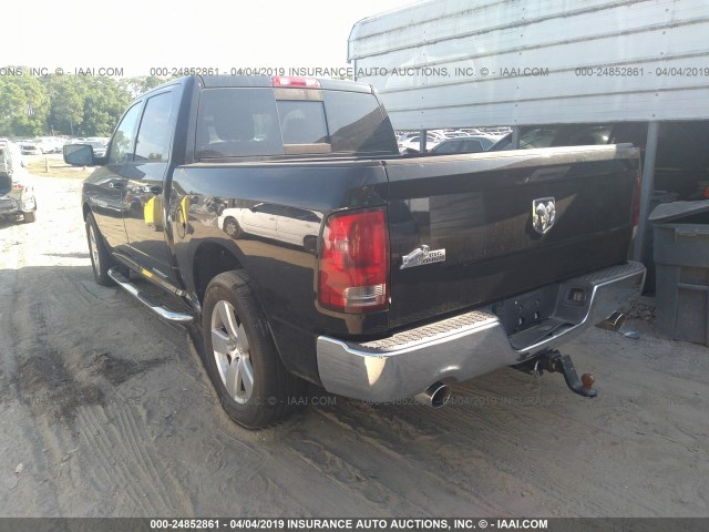 1C6RD6LT6CS229299 - 2012 DODGE RAM 1500 SLT BLACK photo 3