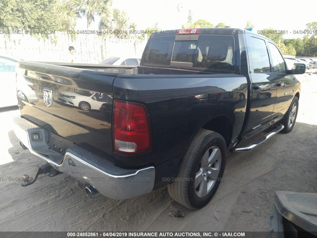 1C6RD6LT6CS229299 - 2012 DODGE RAM 1500 SLT BLACK photo 4