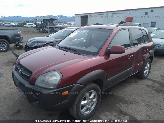 KM8JN72D45U079604 - 2005 HYUNDAI TUCSON GLS/LX RED photo 2