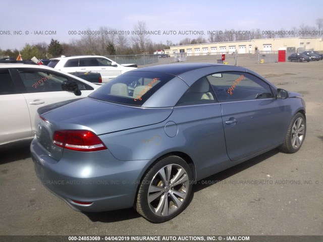 WVWFW8AHXDV002603 - 2013 VOLKSWAGEN EOS LUX/EXECUTIVE BLUE photo 4