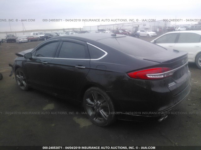 3FA6P0VP8HR215252 - 2017 FORD FUSION SPORT BLACK photo 3