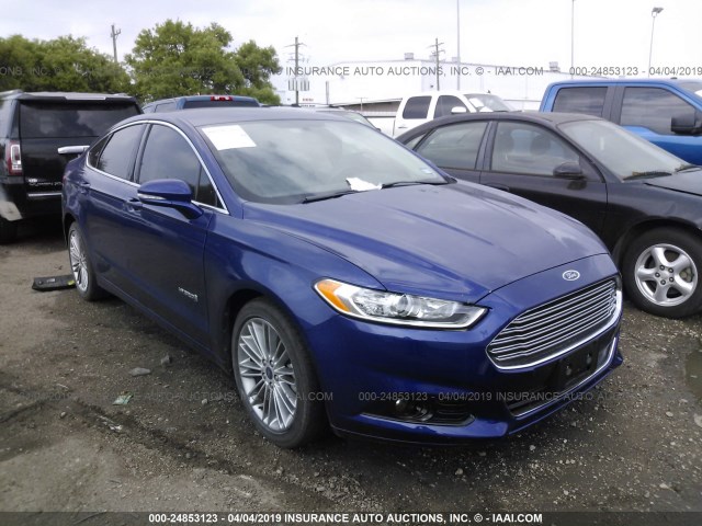 3FA6P0LUXDR385244 - 2013 FORD FUSION SE HYBRID BLUE photo 1