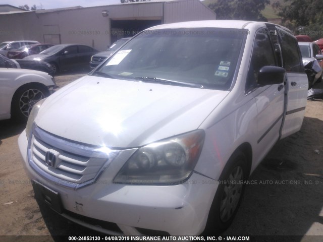 5FNRL3H27AB068336 - 2010 HONDA ODYSSEY LX WHITE photo 2