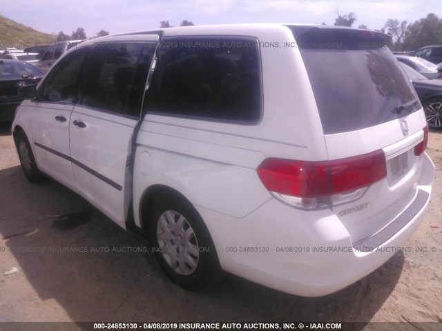 5FNRL3H27AB068336 - 2010 HONDA ODYSSEY LX WHITE photo 3