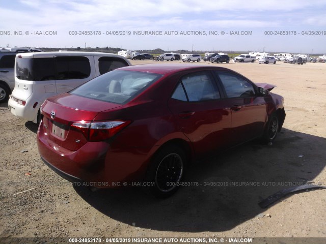 5YFBURHE5EP021716 - 2014 TOYOTA COROLLA L/LE/LE PLS/PRM/S/S PLS RED photo 4