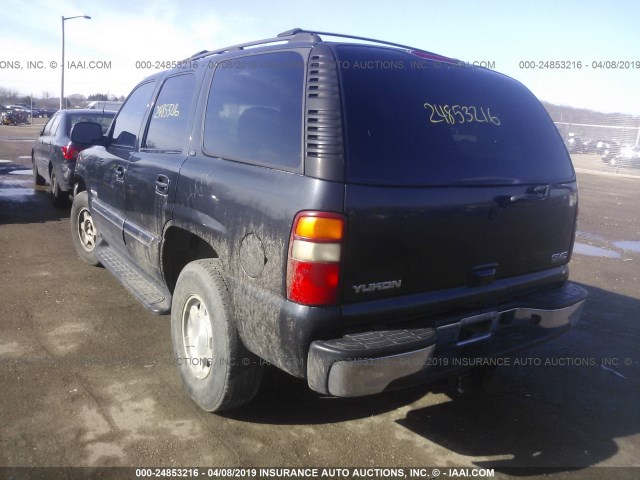 1GKEC13Z53R296778 - 2003 GMC YUKON BLACK photo 3